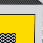 SCH T1B vegyszerszekrény rácsbetétes ajtóval, kifolyásgátló polcokkal - Kép 5.